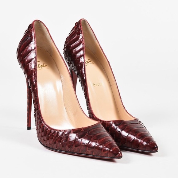Christian Louboutin Red So Kate Python Heels 38.5 - Picture 3 of 8